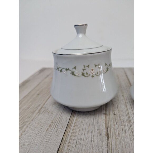 Sheffield China Japan Elegance Sugar Bowl Dish Lid and Creamer Pitcher - Picture 3 of 11